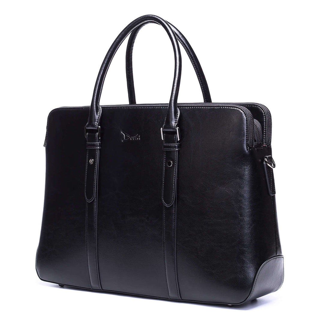 Large Classic Men's Vegan Briefcase 3